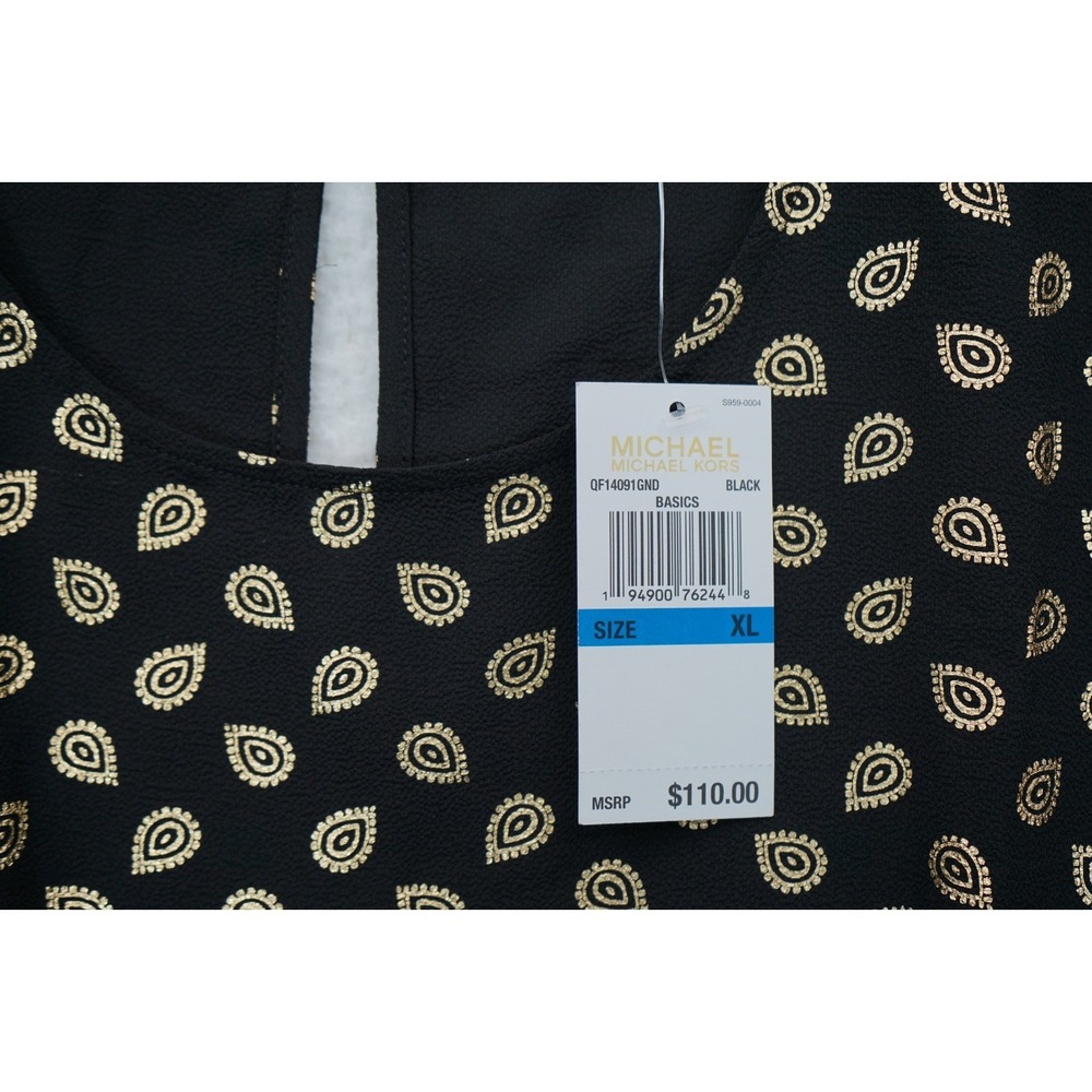 NWT Michael Kors‎ Women's Blouse All Over Print Size XL Short Sleeve MSRP $110 - Picture 6 of 6